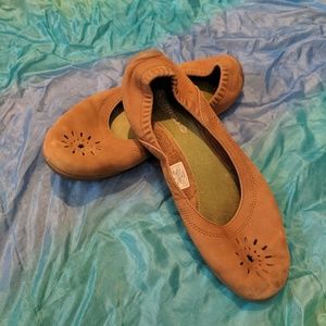 Merrell tan leather barefoot minimal flats